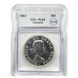 1963 Canada Silver Dollar, IGC Graded