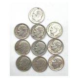 (10) Roosevelt Dimes : 1948-1964