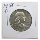 1958-D Franklin Half Dollar