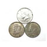 (3) 1966 Kennedy Half Dollars