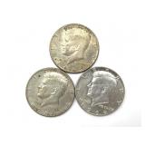 (3) 1966 Kennedy Half Dollars