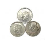 (3) 1966 Kennedy Half Dollars