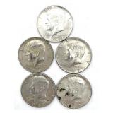 (5) 1967 Kennedy Half Dollars