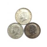 (3) 1965 Kennedy Half Dollars