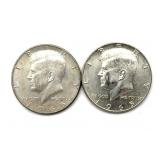 (2) 1965 Kennedy Half Dollars