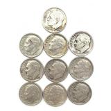 (10) Roosevelt Dimes : 1947-1964