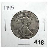 1945 Walking Liberty Half Dollar