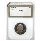 1981-S Type 2 Susan B Anthony Half Dollar, PCI