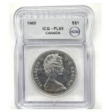 1965 Canada Silver Dollar, IGC Graded