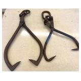 (2) Vintage Log Tongs