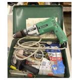 Hitachi 3/8 Hammer Drill, Bits & Case