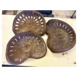 (3) Stamped Tractor Seats
