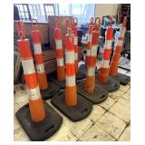 (9) Heavy Base Safety Cones 48ï¿½ Tall