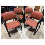 (4) Upholstered Metal Chairs
