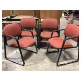 (4) Upholstered Metal Chairs - floor to seat