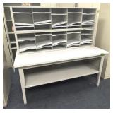 Table w/ Mail Sorting Shelves  (2) Pieces Table