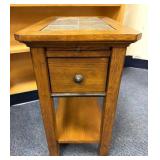 Lane Wood Side Table with Stone Tile Top 13' x
