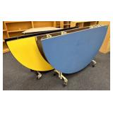 (2) Folding Round Tables On Casters 60' Diameter