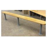 (1)Wood Bench with Metal Legs 96' x 9' x 19'