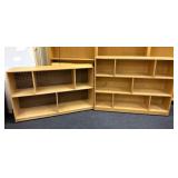 (2) Wood Shelf Organizers on Rollers - wood is