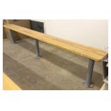(1)Wood Bench with Metal Legs 96' x 9' x 19'