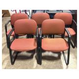 (5) Upholstered Metal Chairs