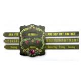 Vintage German Wood Perpetual Calendar 17' x 7'