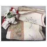 Queen Size Quilted Comforter with (2) Matching