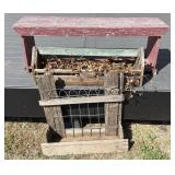 (2) planters and bench, bench is 4' long