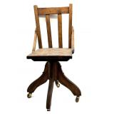 Antique Wood Children's Chair with Casters-