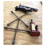(2) 4 Way Wrenches, Bottle Jack, Car Jack