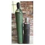 Oxygen and Acetylene Tanks with Cart - oxygen