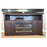 TV stand with electric fireplace & 2 doors