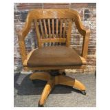 Vintage Wood Office Chair - floor to seat