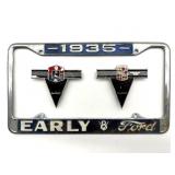 1935 Early Ford License Plate Frame and Cadillac
