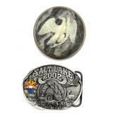 (2) Belt Buckles : Eagle and Salt Lake 2002