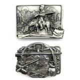 (2) Belt Buckles : American Frontier and Fur