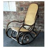Vintage Cane Back Wood Rocking Chair- seat 17'