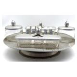 Vintage Hammered Aluminum Lazy Susan Toast Server