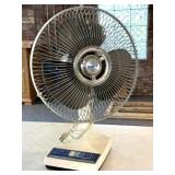 Vintage Galaxy 12' Oscillating Fan - powered on