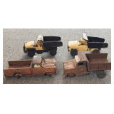 (4) Vintage Toy Trucks 14' and Smaller - all