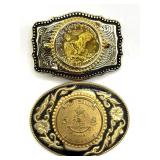 (2) Belt Buckles : Maui Dollar and Reverse of