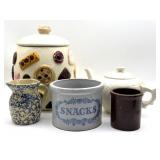Ceramic Cookie Jar, Teapot, Crocks, and Stoneware