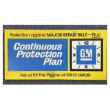 General Motors Thin Plastic Clock Sign on Wood