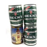 (4) Metal One Gallon Beer Kegs : Michelob and