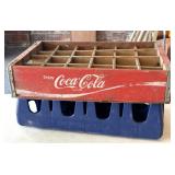 Vintage Wood Coca-Cola Crate and Plastic Pepsi