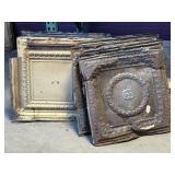 (11) Antique Tin Square Ceiling Tile Pieces