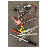 Combination Squares, Knives, Sharpening Steel,
