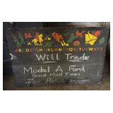 Vintage Chalk Board, 21ï¿½x15ï¿½