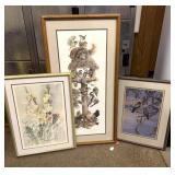(3) Framed Prints 21"x42" & Smaller